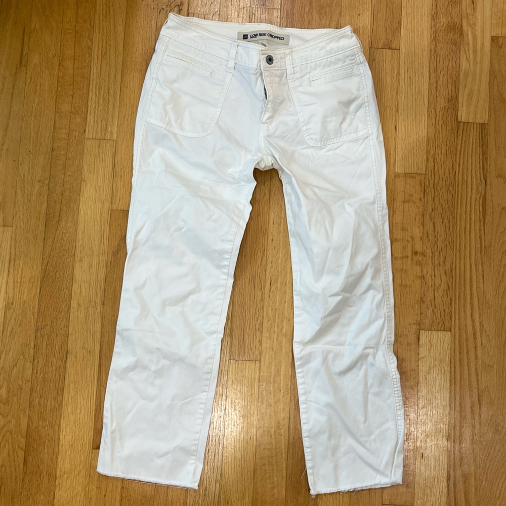 Low-Rise White Jeans